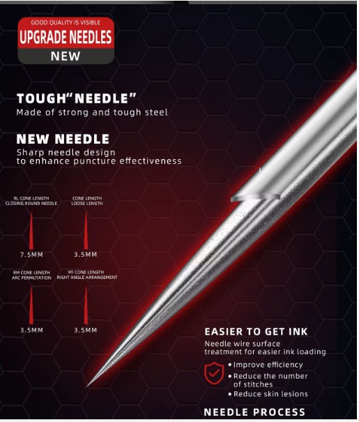 Tattoo needle product information from the original page